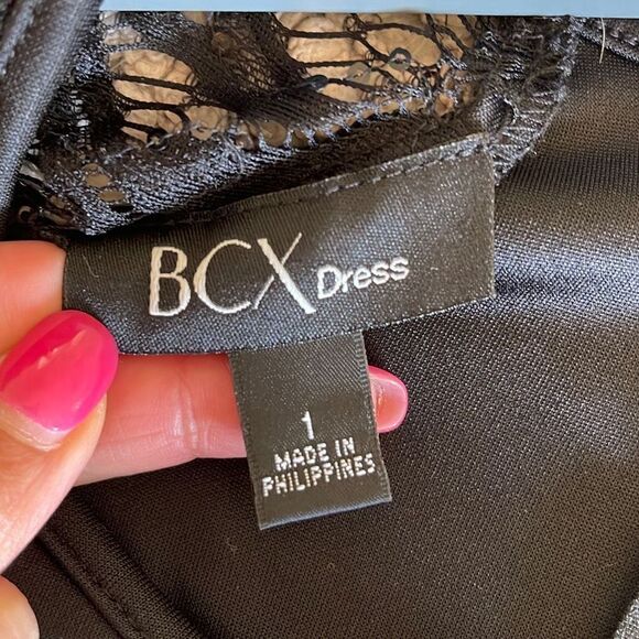 BCX Women's Bodycon Dress Mini Long Sleeve Lace Sequin Sheath Black Size‎ 1 - Picture 4 of 7